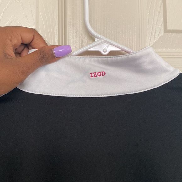 Izod - black, pink, and white full zip jacket - Picture 3 of 8